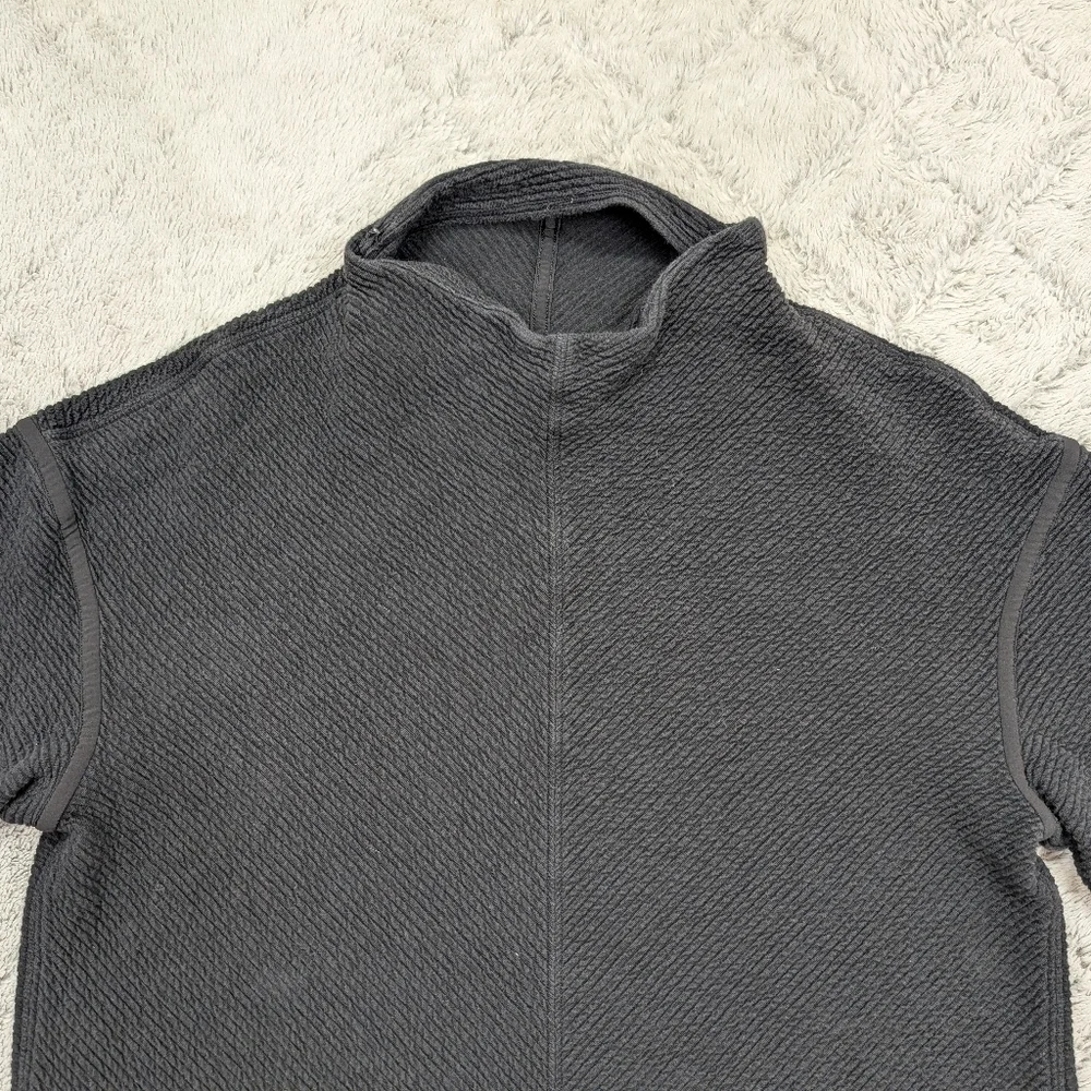 Lululemon Sweatshirt Womens 10 Black On Repeat Mock Neck Textured Cozy